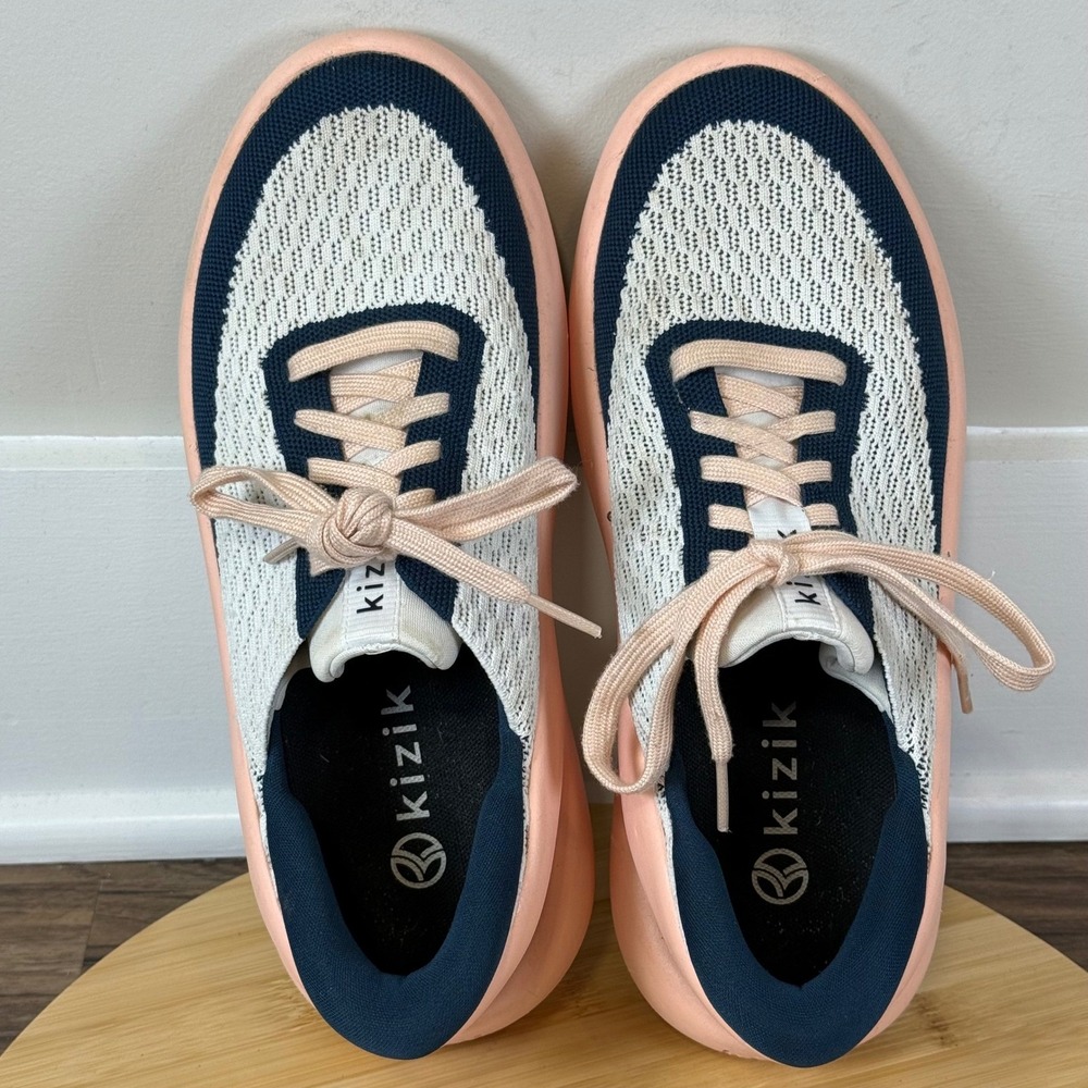 Good Kizik Roamer Sneakers Women's 8 Pink Navy Hands-Free Slip On DROABC06-1D - Picture 6 of 8